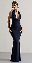 kadın siyah Sırtı Açık Kapüşonlu Yaka Fermuarlı Astarlı Elbise